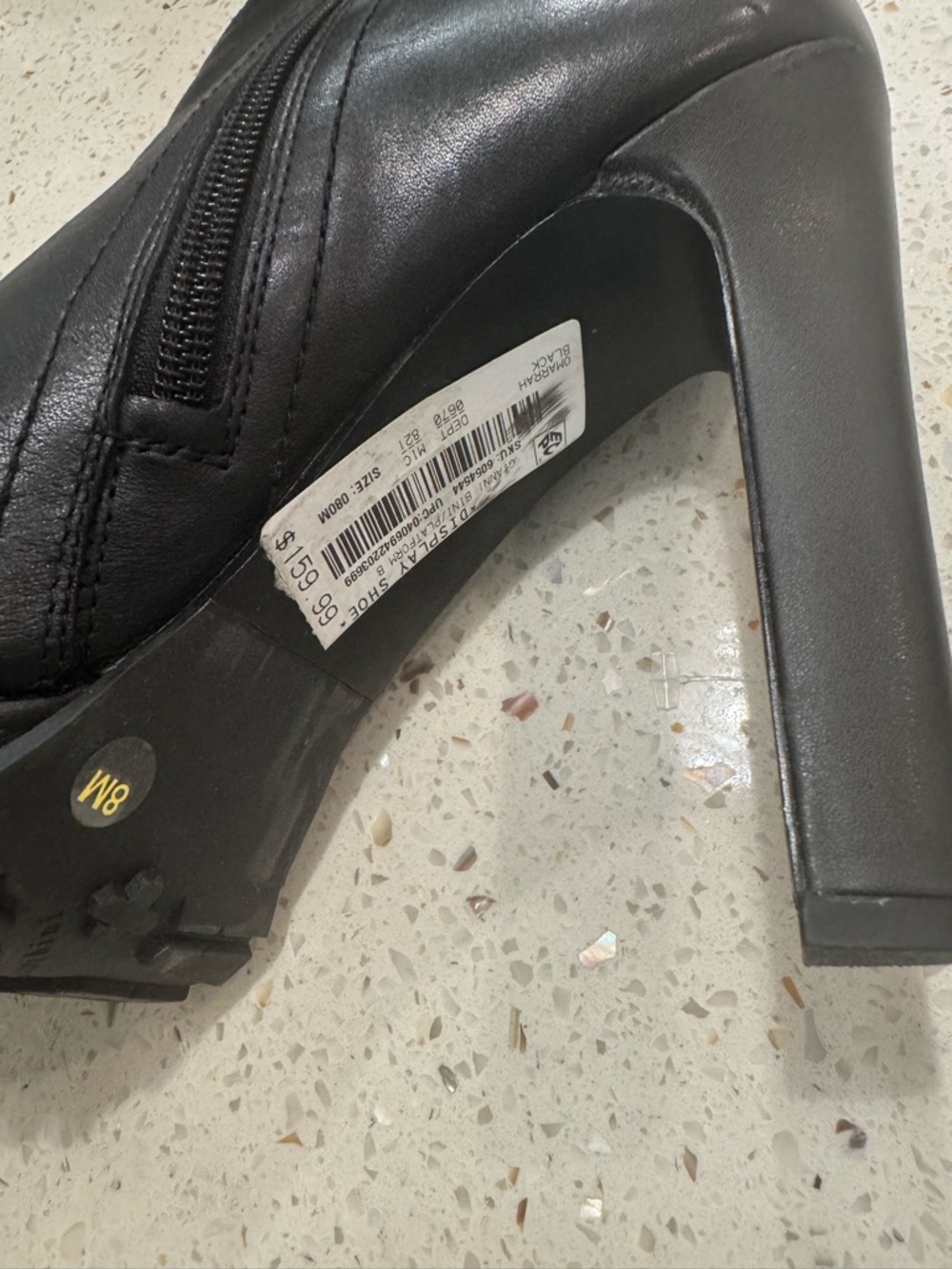 Gianni Bini Black Leather-Look High Heel Ankle Boot - Picture 5 of 10